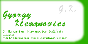 gyorgy klemanovics business card